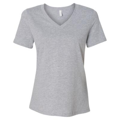 Women's Relaxed Heather CVC V-Neck Tee Thumbnail