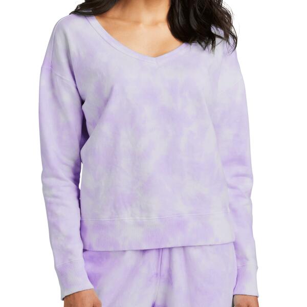 Women's Beach Wash ® Cloud Tie Dye V Neck Sweatshirt Thumbnail