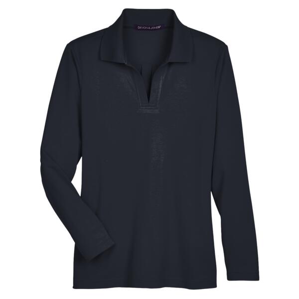 Women's CrownLux Performance® Plaited Long Sleeve Polo Thumbnail