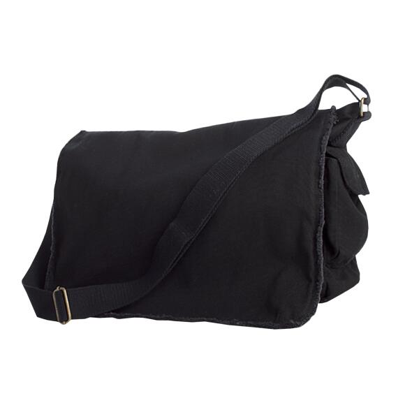 Pigment-Dyed Raw Edge Messenger Bag Thumbnail