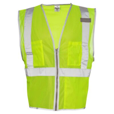 Unisex Premium Brilliant Series® Three-Pocket Zippered Mesh Vest Thumbnail