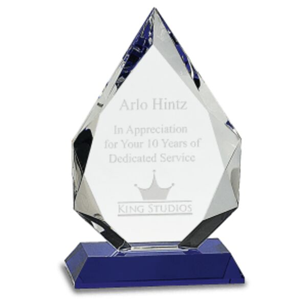 8" Diamond Crystal on Blue Pedestal Base Thumbnail