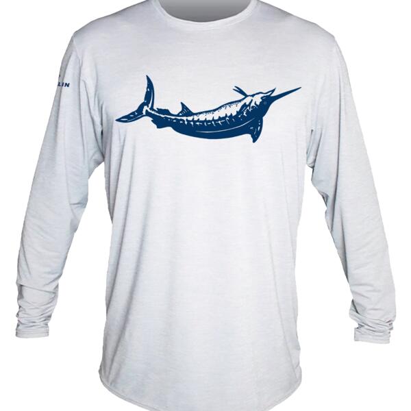 Women Custom Back Blue Marlin Anetik Pro Tech Long Sleeve T-Shirt Thumbnail